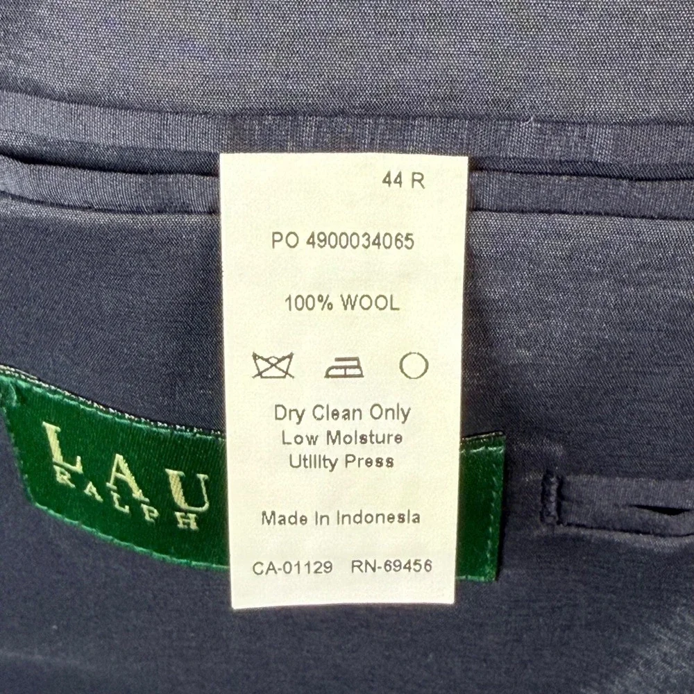 Lauren‎ Ralph Lauren Blazer Mens 44R Navy 100% Wool Gold Button